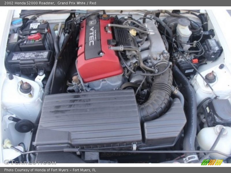 Grand Prix White / Red 2002 Honda S2000 Roadster