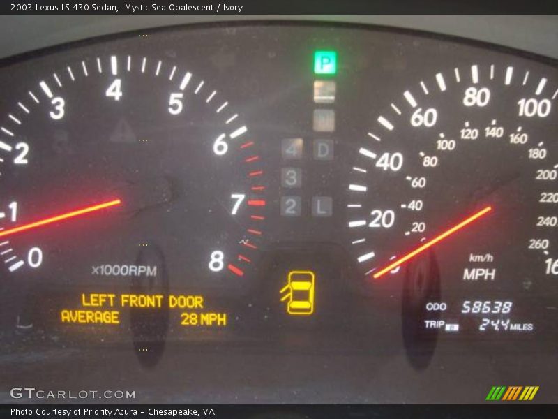Mystic Sea Opalescent / Ivory 2003 Lexus LS 430 Sedan
