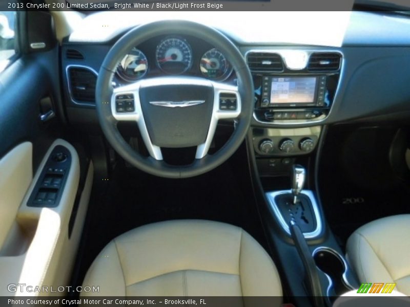 Bright White / Black/Light Frost Beige 2013 Chrysler 200 Limited Sedan