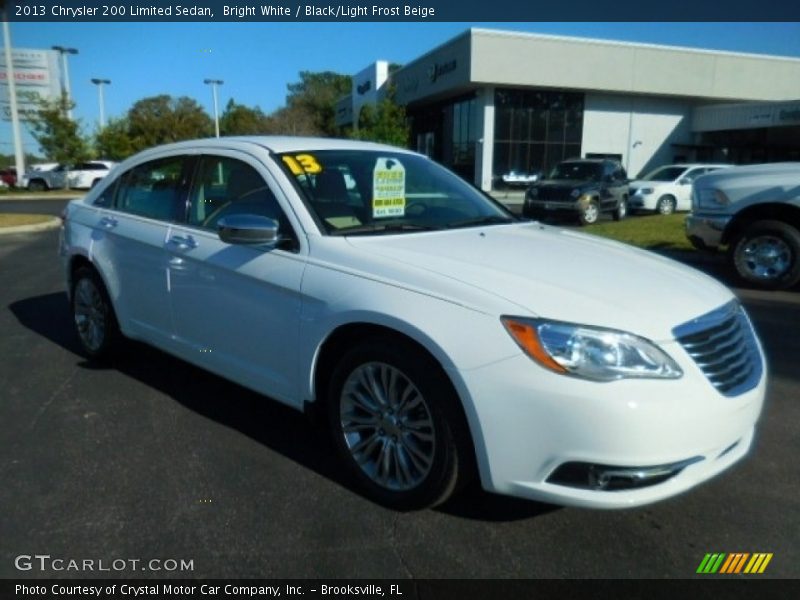 Bright White / Black/Light Frost Beige 2013 Chrysler 200 Limited Sedan