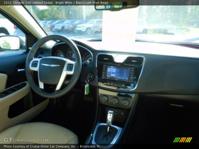Bright White / Black/Light Frost Beige 2013 Chrysler 200 Limited Sedan