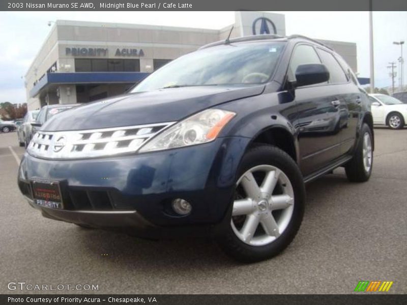 Midnight Blue Pearl / Cafe Latte 2003 Nissan Murano SE AWD