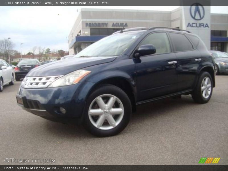 Midnight Blue Pearl / Cafe Latte 2003 Nissan Murano SE AWD