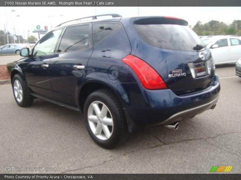 Midnight Blue Pearl / Cafe Latte 2003 Nissan Murano SE AWD