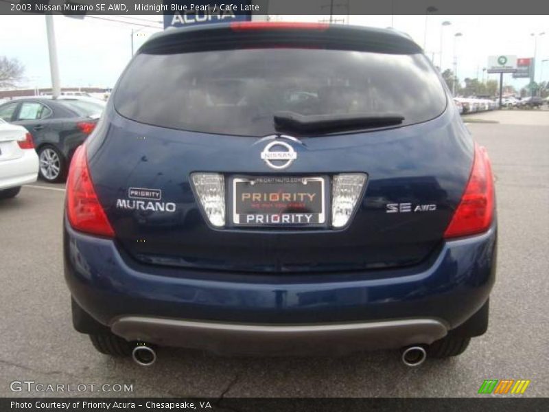 Midnight Blue Pearl / Cafe Latte 2003 Nissan Murano SE AWD