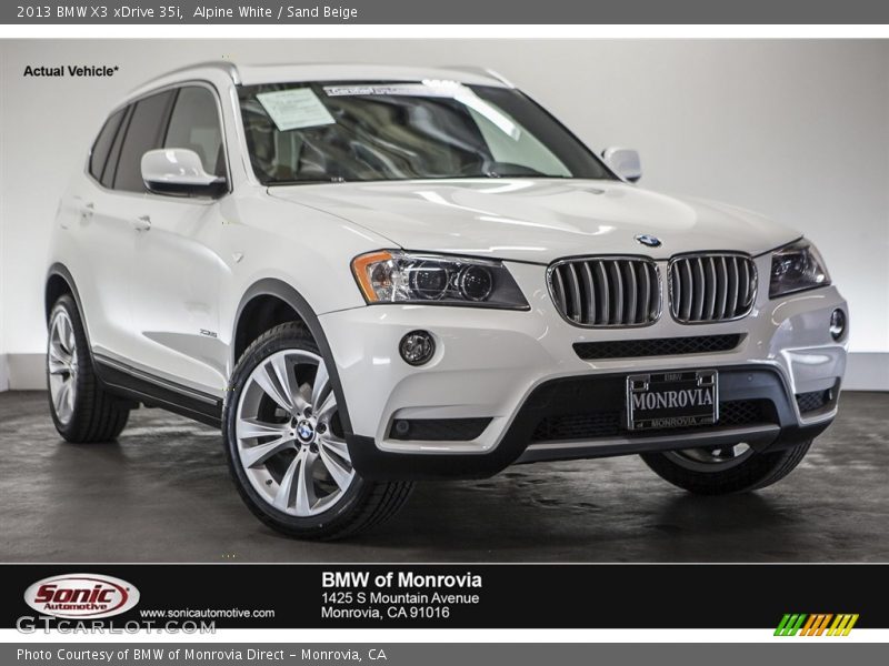 Alpine White / Sand Beige 2013 BMW X3 xDrive 35i