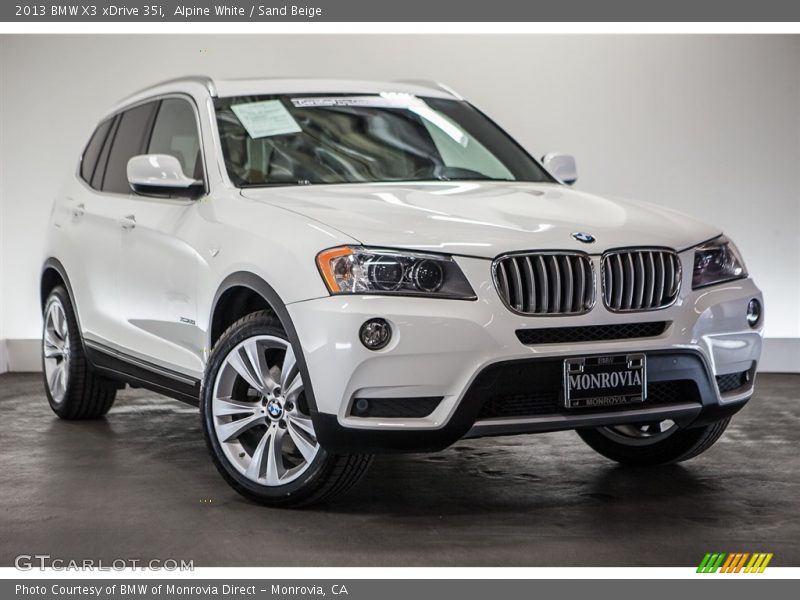 Alpine White / Sand Beige 2013 BMW X3 xDrive 35i