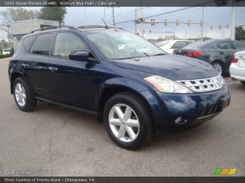 Midnight Blue Pearl / Cafe Latte 2003 Nissan Murano SE AWD