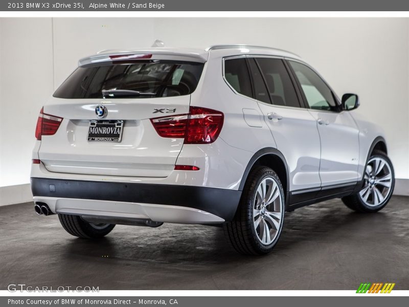 Alpine White / Sand Beige 2013 BMW X3 xDrive 35i