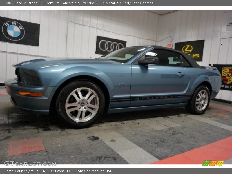 Windveil Blue Metallic / Red/Dark Charcoal 2006 Ford Mustang GT Premium Convertible