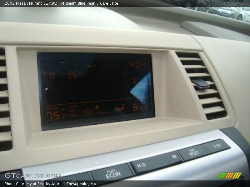 Midnight Blue Pearl / Cafe Latte 2003 Nissan Murano SE AWD