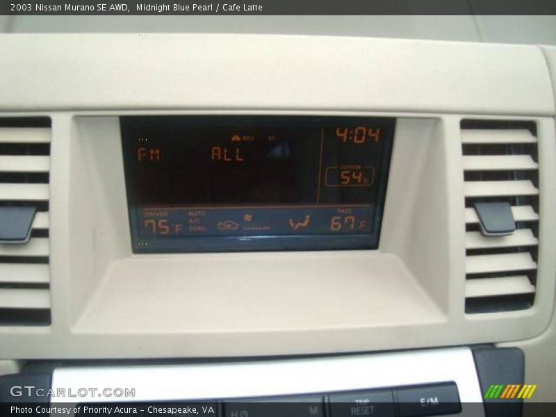Midnight Blue Pearl / Cafe Latte 2003 Nissan Murano SE AWD