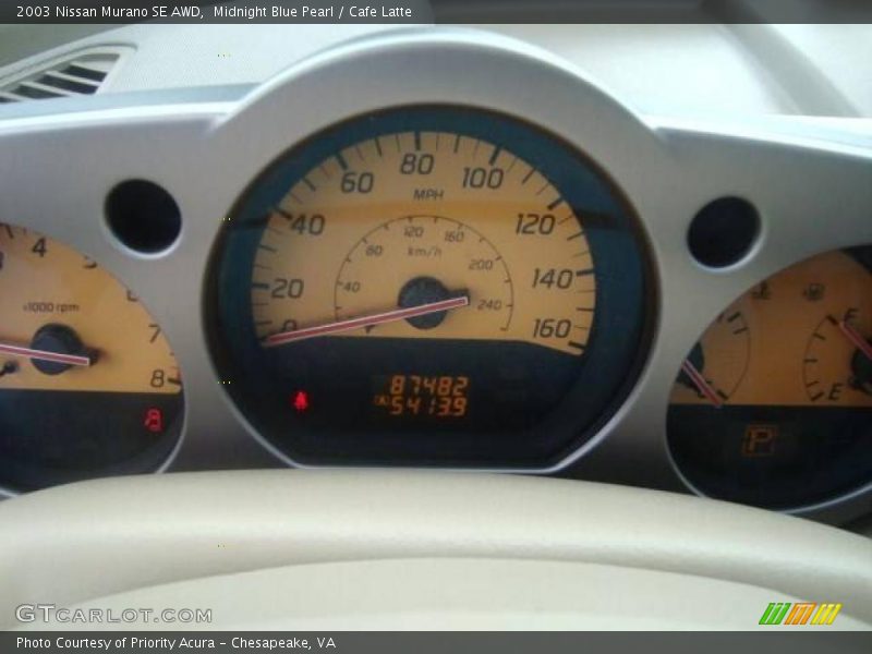 Midnight Blue Pearl / Cafe Latte 2003 Nissan Murano SE AWD