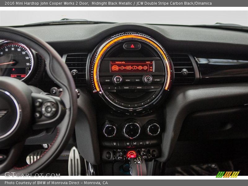Midnight Black Metallic / JCW Double Stripe Carbon Black/Dinamica 2016 Mini Hardtop John Cooper Works 2 Door