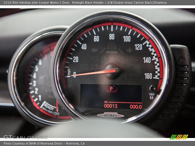 Midnight Black Metallic / JCW Double Stripe Carbon Black/Dinamica 2016 Mini Hardtop John Cooper Works 2 Door