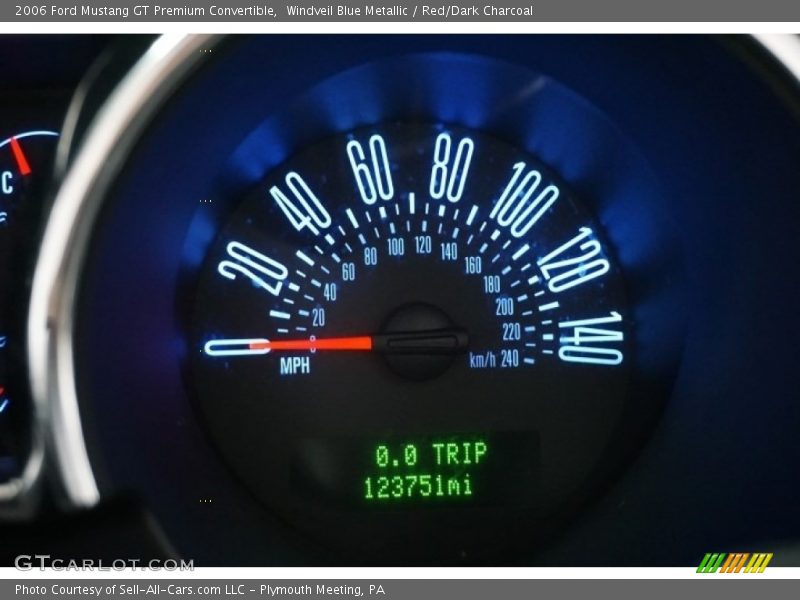 Windveil Blue Metallic / Red/Dark Charcoal 2006 Ford Mustang GT Premium Convertible
