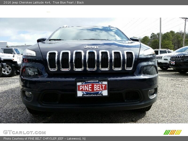True Blue Pearl / Black 2016 Jeep Cherokee Latitude 4x4