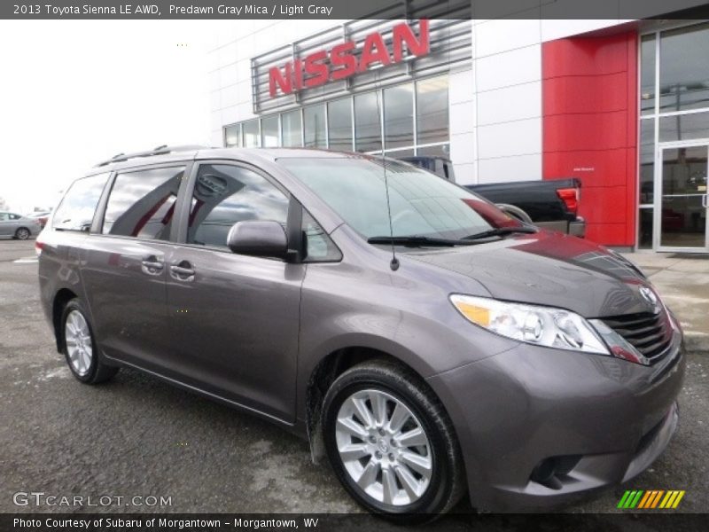 Predawn Gray Mica / Light Gray 2013 Toyota Sienna LE AWD