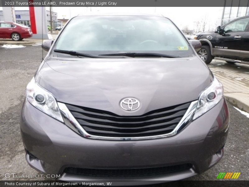 Predawn Gray Mica / Light Gray 2013 Toyota Sienna LE AWD