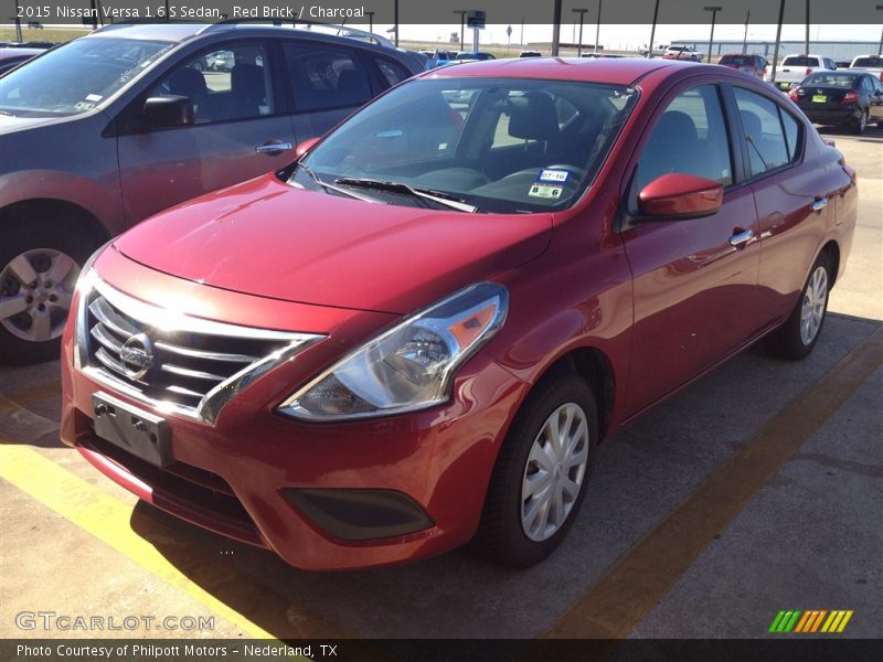 Red Brick / Charcoal 2015 Nissan Versa 1.6 S Sedan