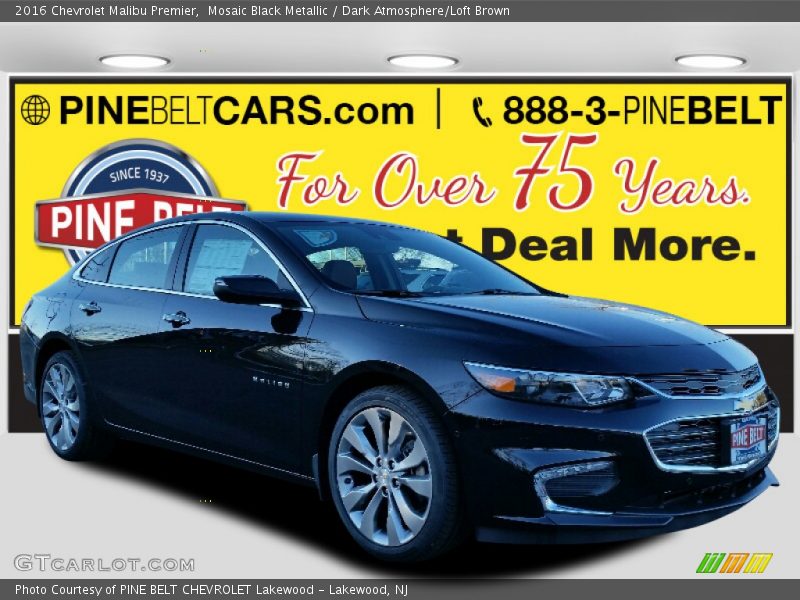 Mosaic Black Metallic / Dark Atmosphere/Loft Brown 2016 Chevrolet Malibu Premier