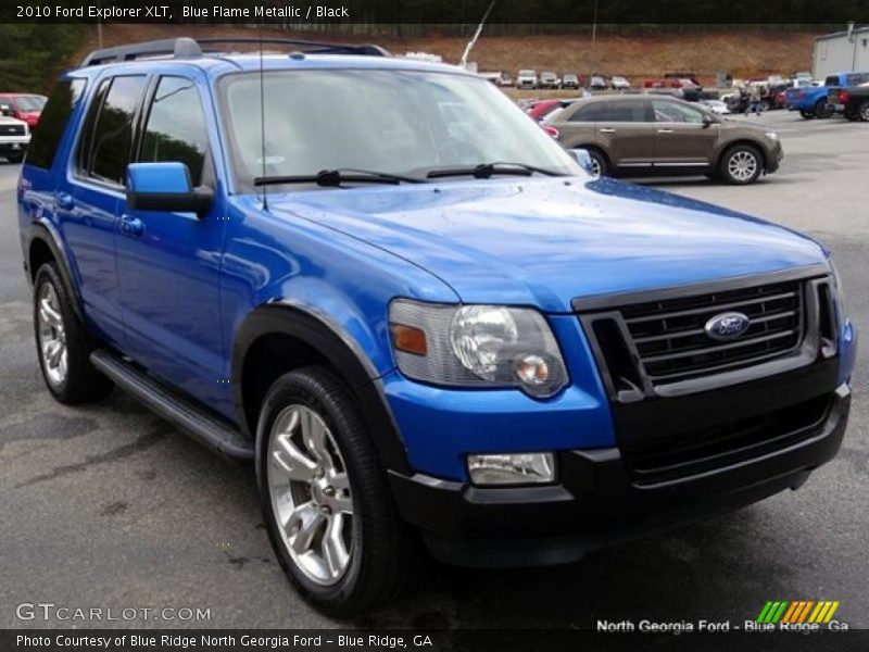 Blue Flame Metallic / Black 2010 Ford Explorer XLT