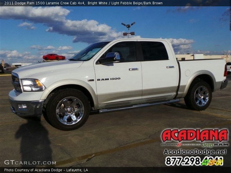Bright White / Light Pebble Beige/Bark Brown 2011 Dodge Ram 1500 Laramie Crew Cab 4x4