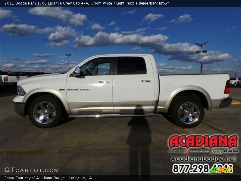 Bright White / Light Pebble Beige/Bark Brown 2011 Dodge Ram 1500 Laramie Crew Cab 4x4