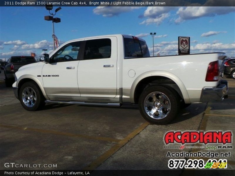Bright White / Light Pebble Beige/Bark Brown 2011 Dodge Ram 1500 Laramie Crew Cab 4x4