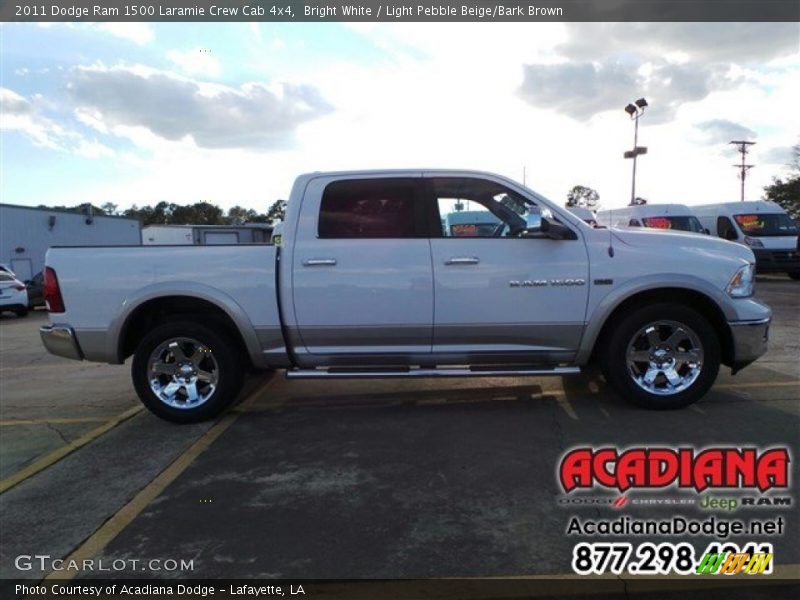 Bright White / Light Pebble Beige/Bark Brown 2011 Dodge Ram 1500 Laramie Crew Cab 4x4