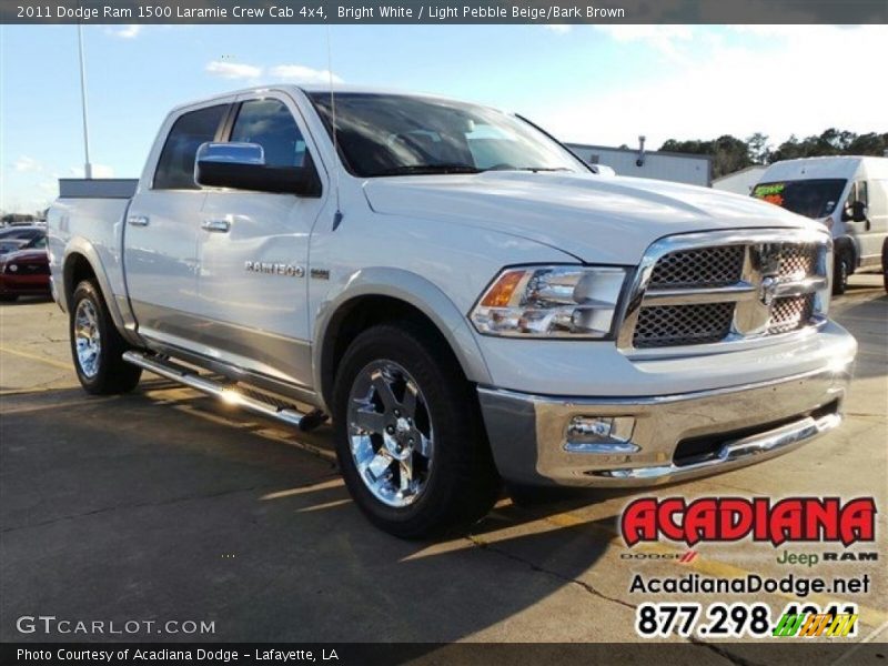 Bright White / Light Pebble Beige/Bark Brown 2011 Dodge Ram 1500 Laramie Crew Cab 4x4