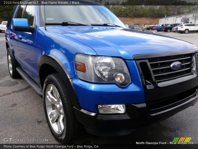 Blue Flame Metallic / Black 2010 Ford Explorer XLT