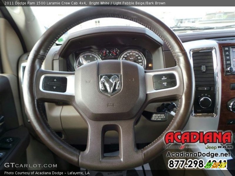 Bright White / Light Pebble Beige/Bark Brown 2011 Dodge Ram 1500 Laramie Crew Cab 4x4