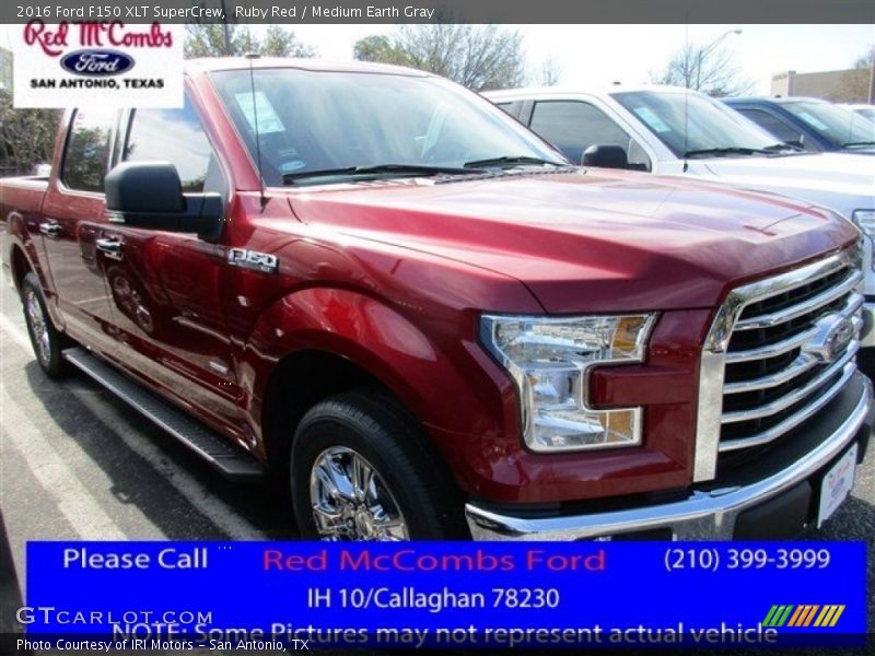 Ruby Red / Medium Earth Gray 2016 Ford F150 XLT SuperCrew