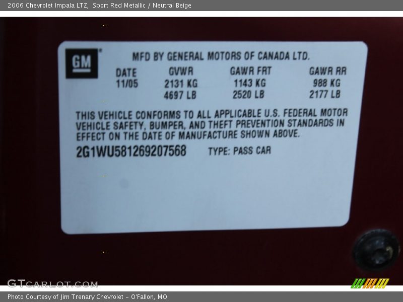 Sport Red Metallic / Neutral Beige 2006 Chevrolet Impala LTZ