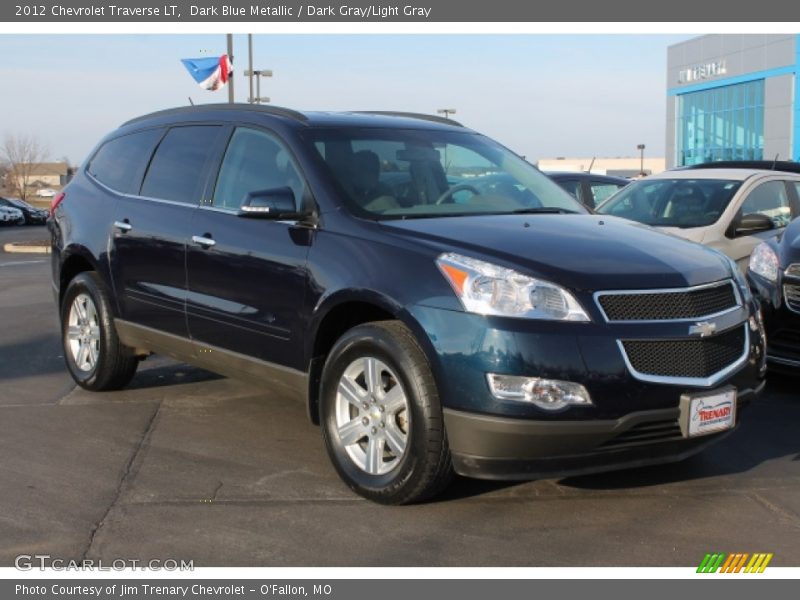 Dark Blue Metallic / Dark Gray/Light Gray 2012 Chevrolet Traverse LT