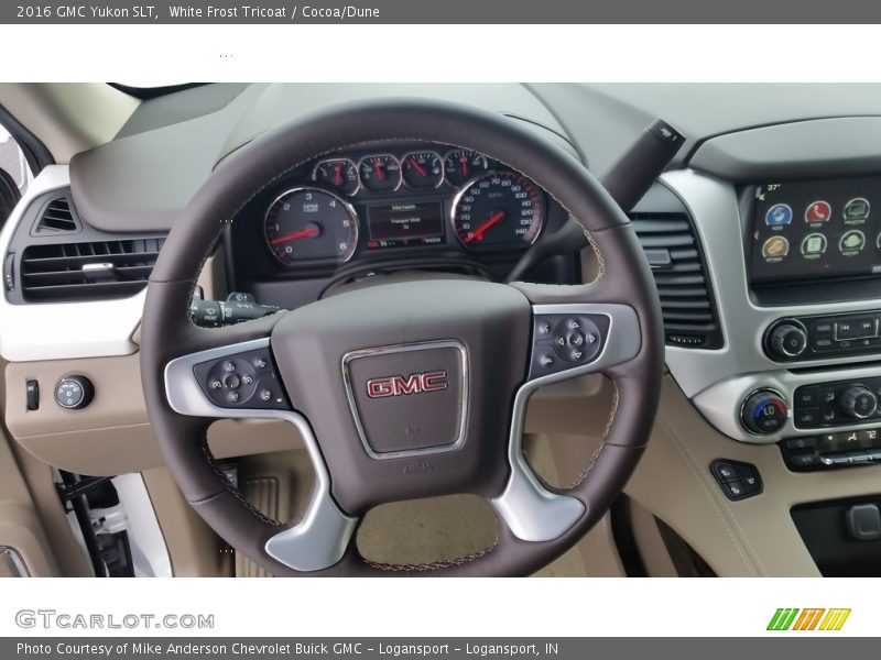 White Frost Tricoat / Cocoa/Dune 2016 GMC Yukon SLT