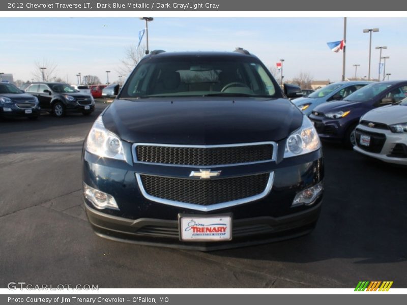 Dark Blue Metallic / Dark Gray/Light Gray 2012 Chevrolet Traverse LT