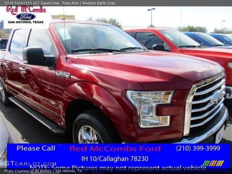 Ruby Red / Medium Earth Gray 2016 Ford F150 XLT SuperCrew