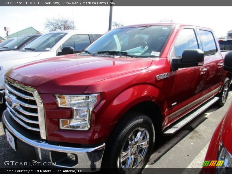 Ruby Red / Medium Earth Gray 2016 Ford F150 XLT SuperCrew