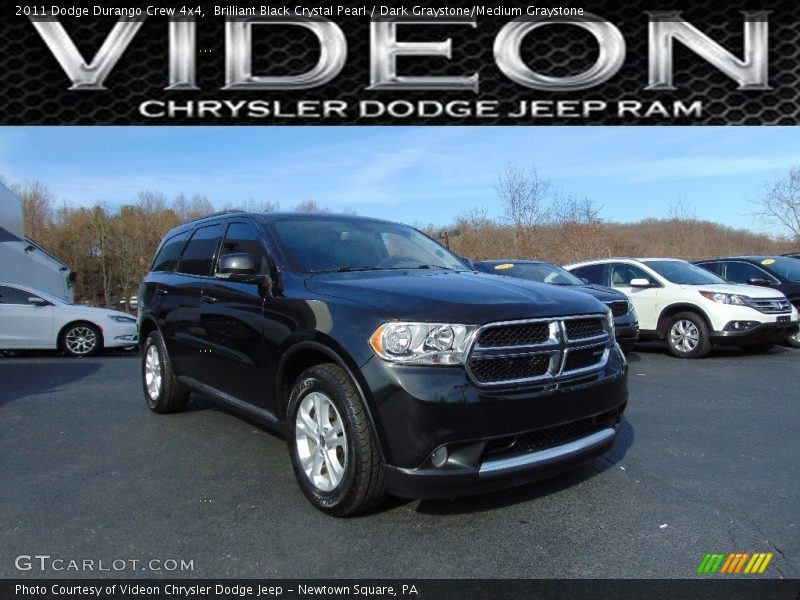 Brilliant Black Crystal Pearl / Dark Graystone/Medium Graystone 2011 Dodge Durango Crew 4x4