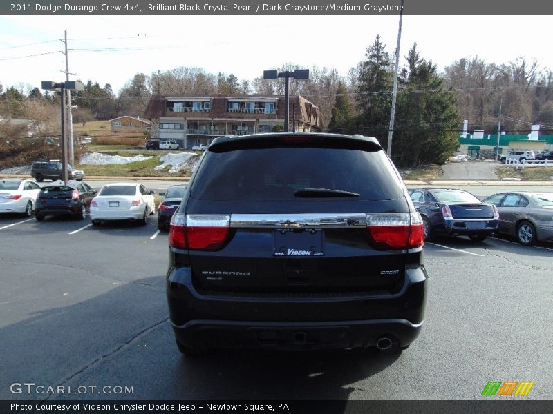 Brilliant Black Crystal Pearl / Dark Graystone/Medium Graystone 2011 Dodge Durango Crew 4x4