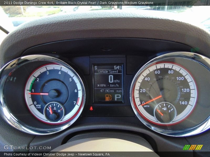 Brilliant Black Crystal Pearl / Dark Graystone/Medium Graystone 2011 Dodge Durango Crew 4x4