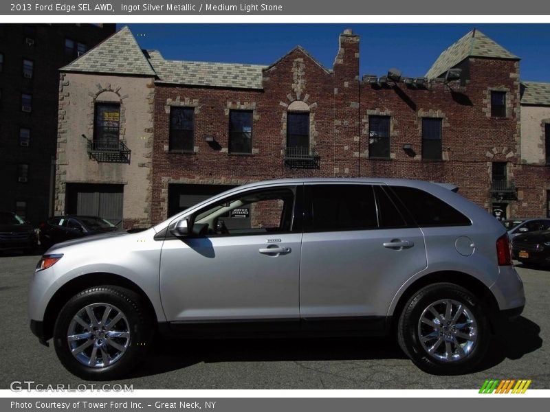 Ingot Silver Metallic / Medium Light Stone 2013 Ford Edge SEL AWD