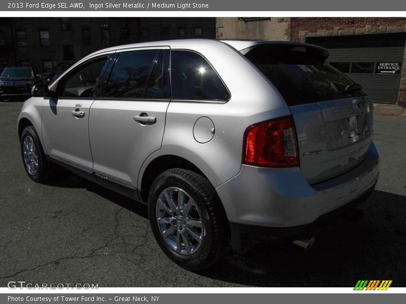 Ingot Silver Metallic / Medium Light Stone 2013 Ford Edge SEL AWD