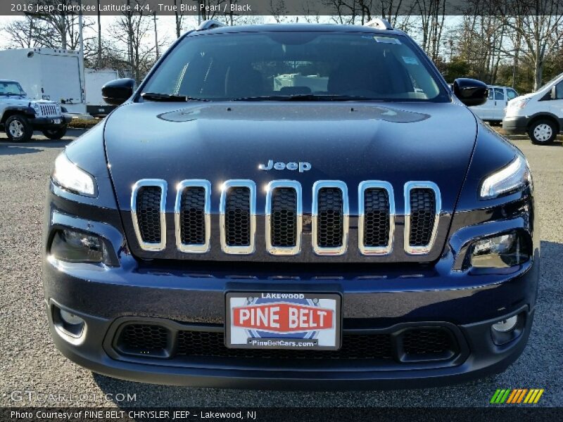 True Blue Pearl / Black 2016 Jeep Cherokee Latitude 4x4