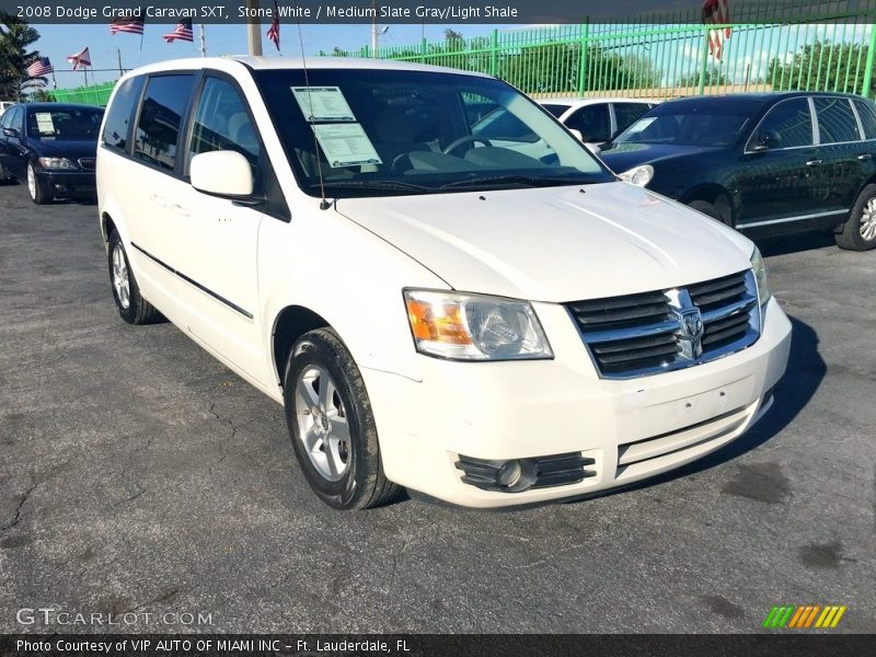 Stone White / Medium Slate Gray/Light Shale 2008 Dodge Grand Caravan SXT