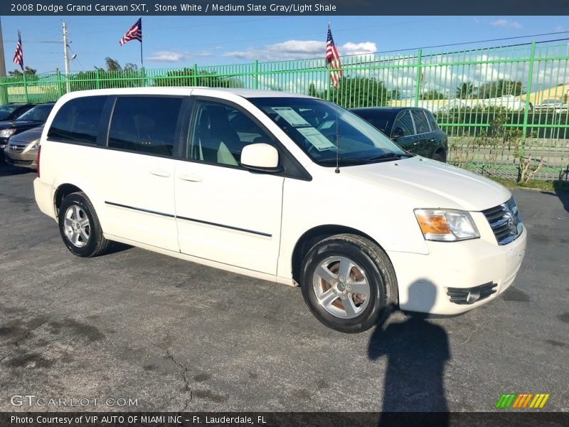 Stone White / Medium Slate Gray/Light Shale 2008 Dodge Grand Caravan SXT