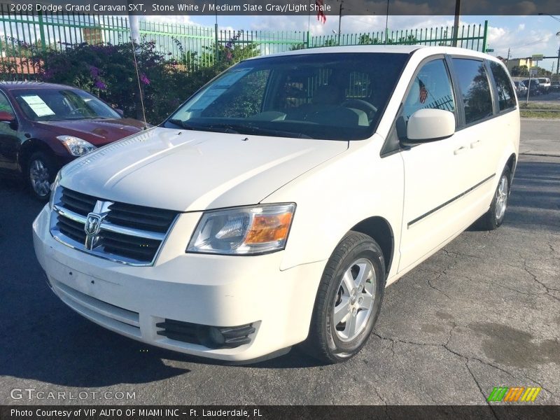 Stone White / Medium Slate Gray/Light Shale 2008 Dodge Grand Caravan SXT