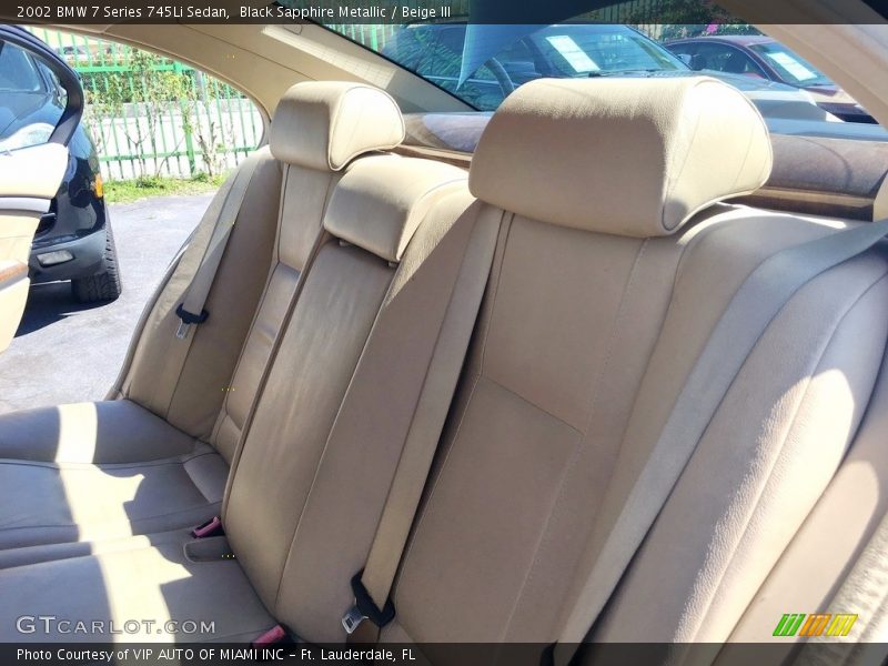 Black Sapphire Metallic / Beige III 2002 BMW 7 Series 745Li Sedan